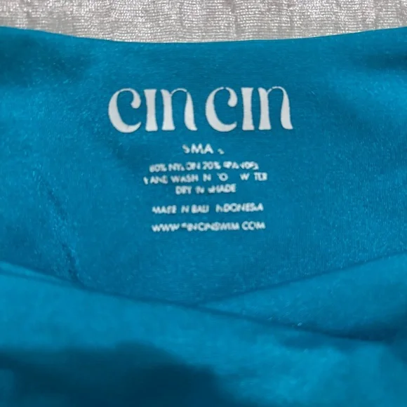 CIN CIN Teal Blue One-Shoulder Swimsuit - Picture 4 of 4